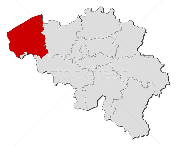 Map of Belgium, West Flanders highlighted Stock photo © Schwabenblitz
