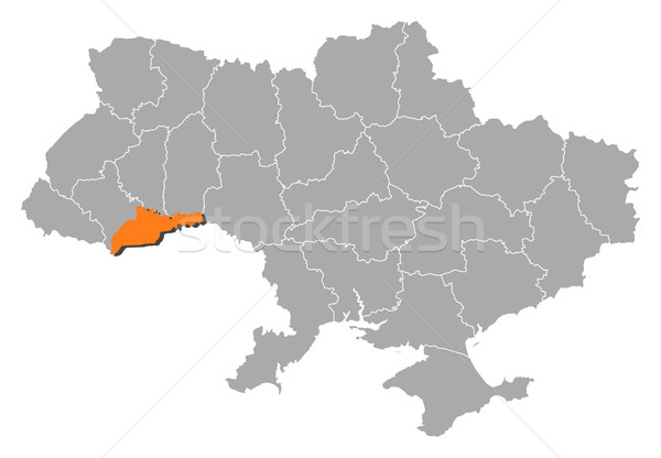 Map of Ukraine, Chernivtsi highlighted Stock photo © Schwabenblitz