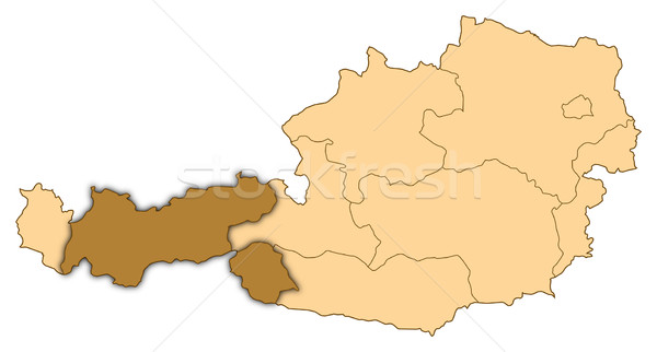 Сток-фото: карта · Австрия · аннотация · фон · связи · черный