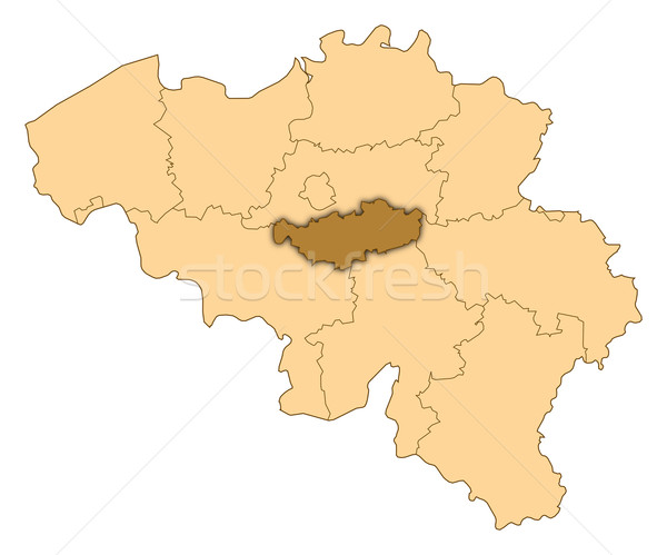 Map of Belgium, Walloon Brabant highlighted Stock photo © Schwabenblitz