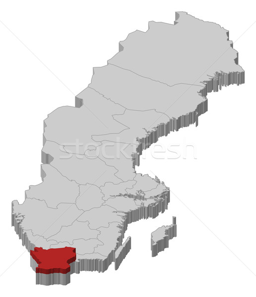 Map of Sweden, Skane County highlighted Stock photo © Schwabenblitz