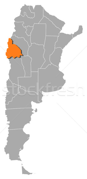 Foto stock: Mapa · Argentina · san · juan · político · vários · globo