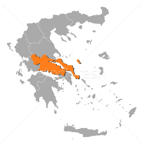 Map of Greece, Central Greece highlighted Stock photo © Schwabenblitz