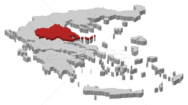 Map of Greece, Thessaly highlighted Stock photo © Schwabenblitz