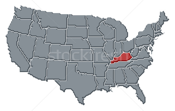 Stock photo: Map of the United States, Kentucky highlighted