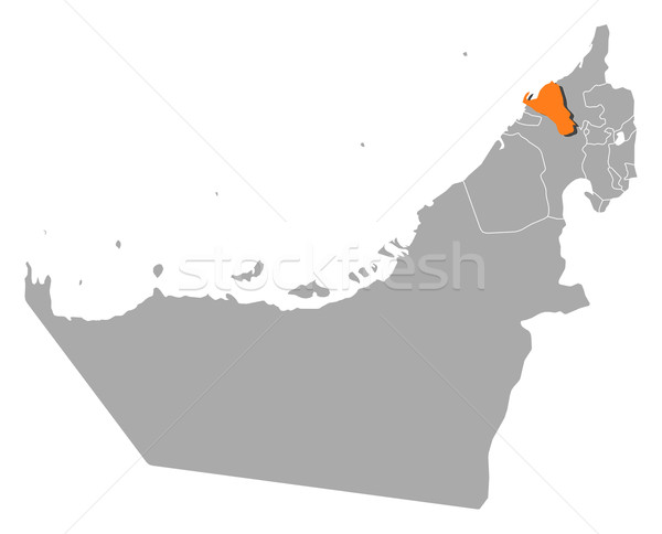 Map of the United Arab Emirates, Umm al-Quwain highlighted Stock photo © Schwabenblitz