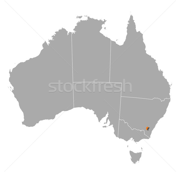 Map of Australia, Capital Territory highlighted Stock photo © Schwabenblitz