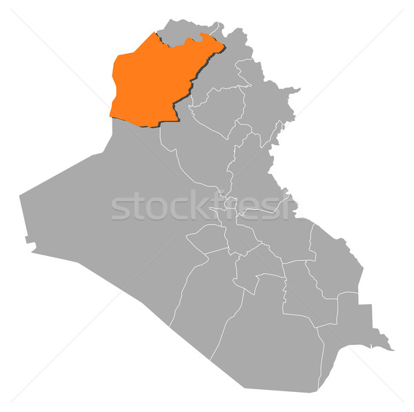 Map of Iraq, Ninawa highlighted Stock photo © Schwabenblitz