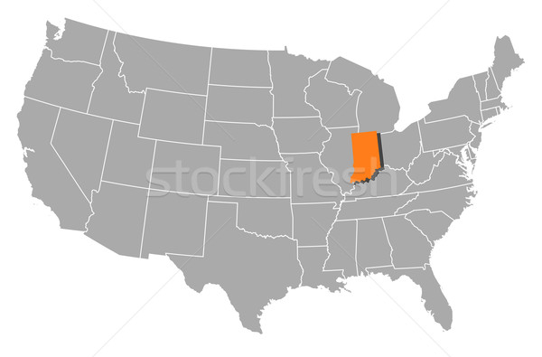 Mapa Estados Unidos Indiana político resumen Foto stock © Schwabenblitz