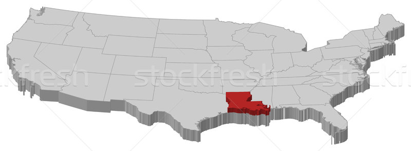 Mapa Estados Unidos Louisiana político vários abstrato Foto stock © Schwabenblitz