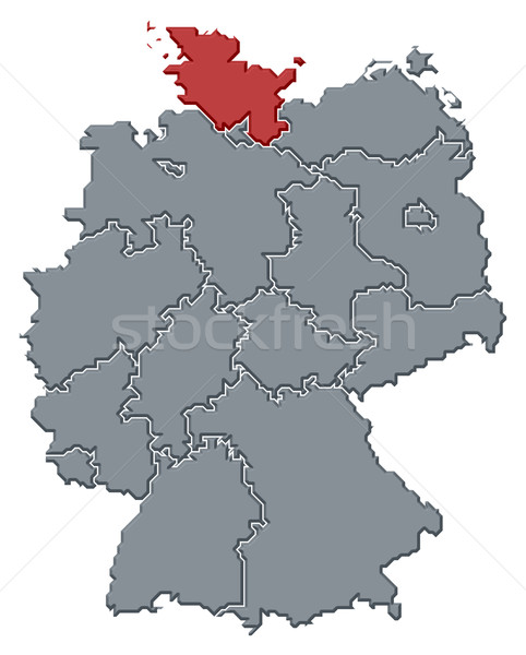 Map of Germany, Schleswig-Holstein highlighted Stock photo © Schwabenblitz