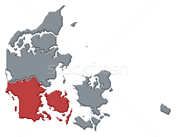 Map of Danmark, South Denmark highlighted Stock photo © Schwabenblitz