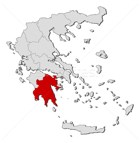 Map of Greece, Peloponnese highlighted Stock photo © Schwabenblitz