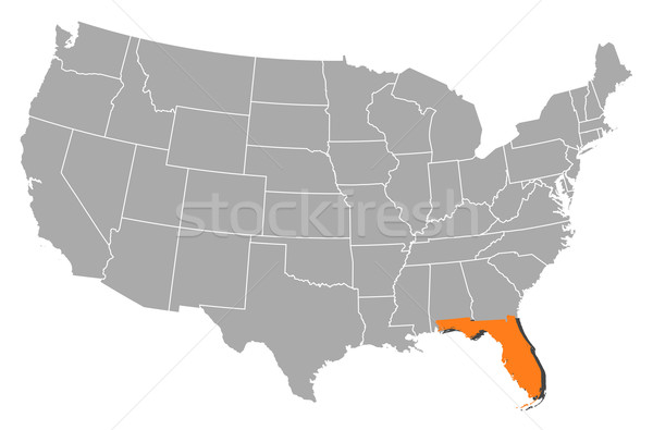 Harita Amerika Birleşik Devletleri Florida siyasi birkaç soyut Stok fotoğraf © Schwabenblitz