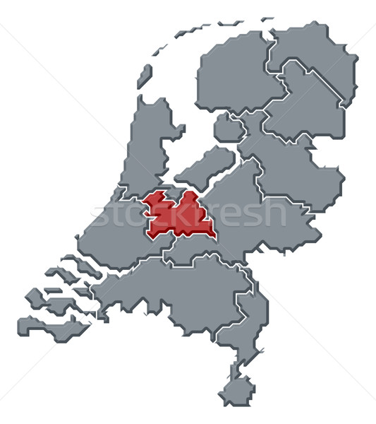Map of Netherlands, Utrecht highlighted Stock photo © Schwabenblitz