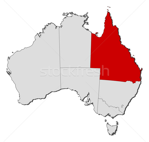 Map of Australia, Queensland highlighted Stock photo © Schwabenblitz