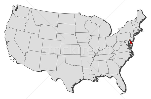 Map of the United States, Delaware highlighted Stock photo © Schwabenblitz