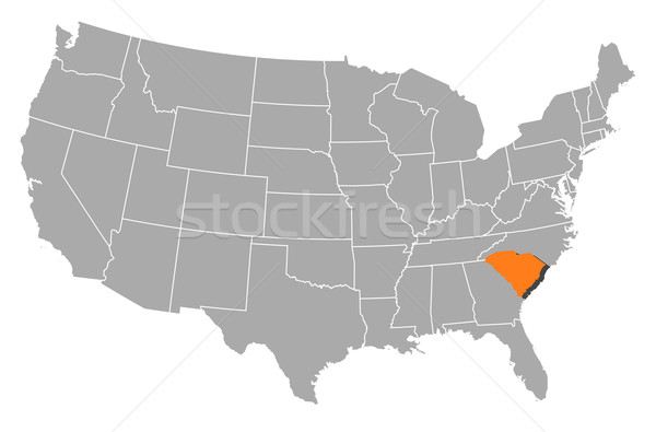 Stockfoto: Kaart · Verenigde · Staten · South · Carolina · politiek · verscheidene · abstract