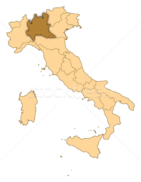 Map of Italy, Lombardy highlighted Stock photo © Schwabenblitz
