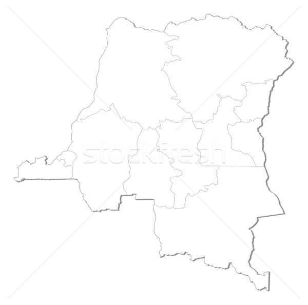 Karte demokratischen Republik Kongo schwarz line Stock foto © Schwabenblitz