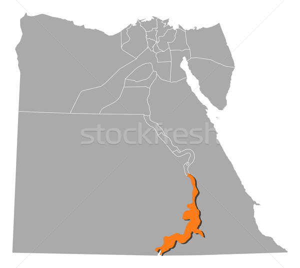 Map of Egypt, Aswan highlighted Stock photo © Schwabenblitz