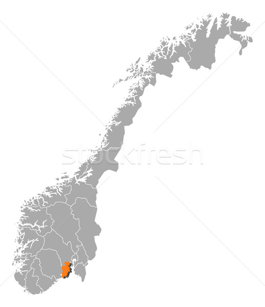 Map of Norway, Vestfold highlighted Stock photo © Schwabenblitz