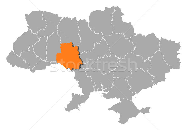 Map of Ukraine, Vinnytsia highlighted Stock photo © Schwabenblitz