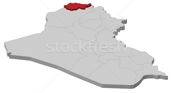 Map of Iraq, Dohuk highlighted Stock photo © Schwabenblitz