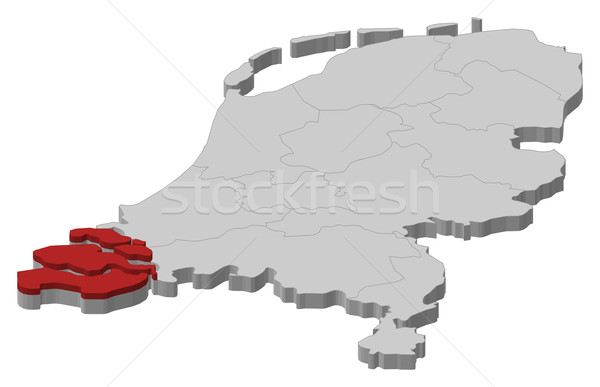 Map of Netherlands, Zeeland highlighted Stock photo © Schwabenblitz