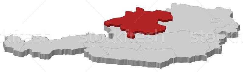 Map of Austria, Upper Austria highlighted Stock photo © Schwabenblitz