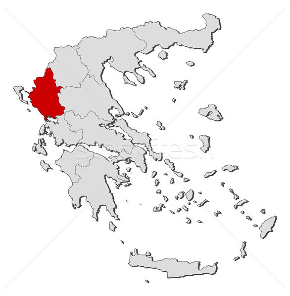 Map of Greece, Epirus highlighted Stock photo © Schwabenblitz