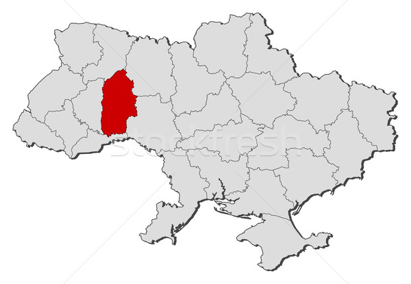 Map of Ukraine, Khmelnytskyi highlighted Stock photo © Schwabenblitz