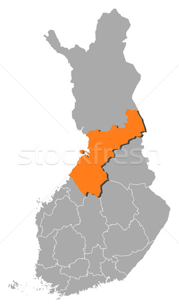 Map of Finland, Northern Ostrobothnia highlighted Stock photo © Schwabenblitz