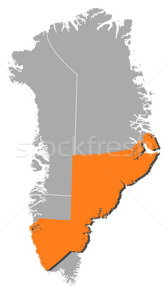 Map of Greenland, Sermersooq highlighted Stock photo © Schwabenblitz