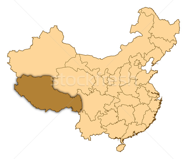 Map of China, Tibet highlighted Stock photo © Schwabenblitz