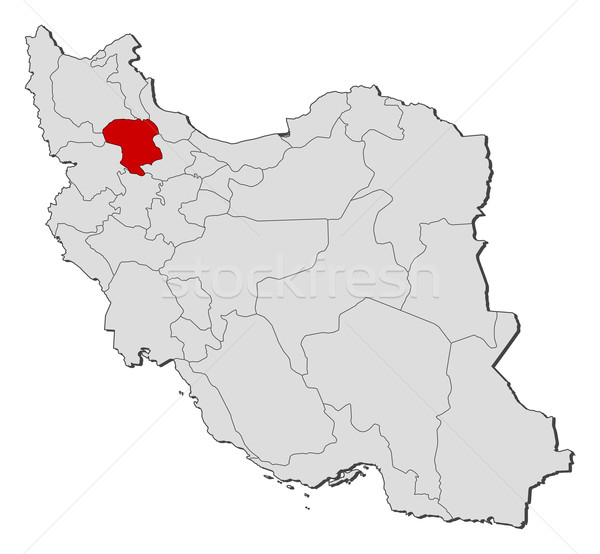 Map of Iran, Zanjan highlighted Stock photo © Schwabenblitz