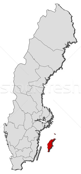 Map of Sweden, Gotland County highlighted Stock photo © Schwabenblitz