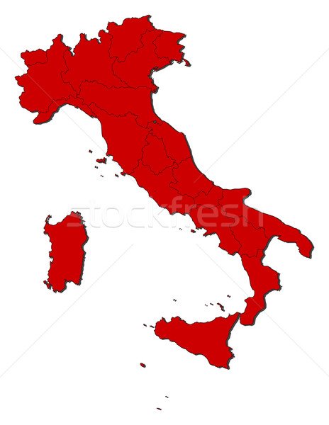 Foto stock: Mapa · Itália · político · vários · regiões · abstrato