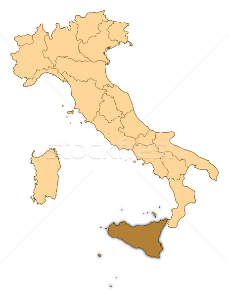 Map of Italy, Sicily highlighted Stock photo © Schwabenblitz