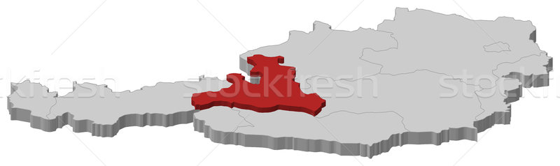 Map of Austria, Salzburg highlighted Stock photo © Schwabenblitz