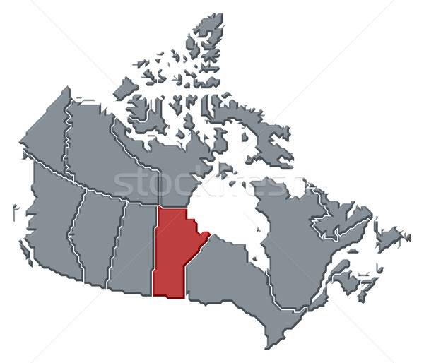 Stock photo: Map of Canada, Manitoba highlighted