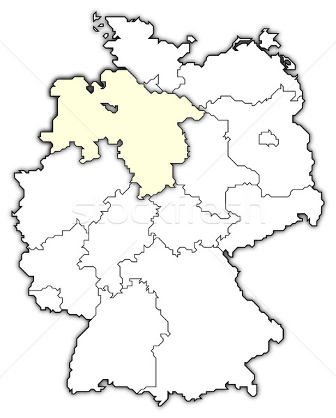 Stock photo: Map of Germany, Lower Saxony highlighted