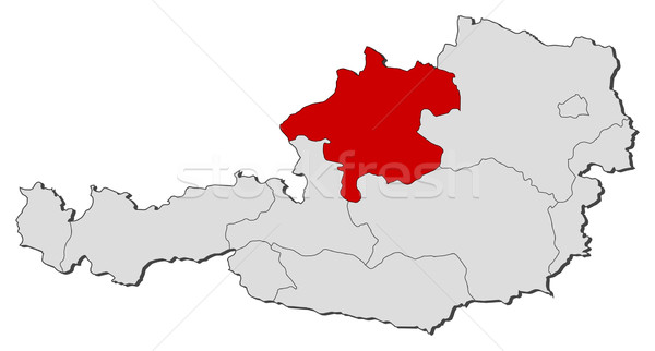 Map of Austria, Upper Austria highlighted Stock photo © Schwabenblitz