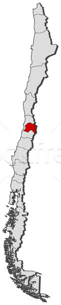 Map of Chile, Metropolitan Region highlighted Stock photo © Schwabenblitz