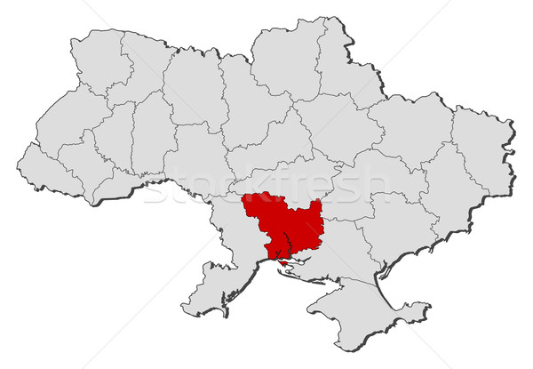 Map of Ukraine, Mykolaiv highlighted Stock photo © Schwabenblitz