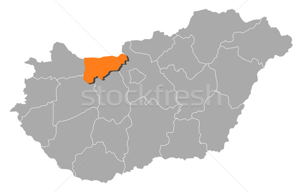 Map of Hungary, Kom Stock photo © Schwabenblitz
