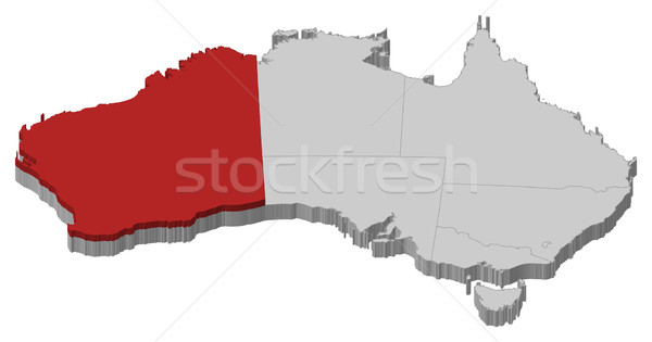 Map of Australia, Western Australia highlighted Stock photo © Schwabenblitz