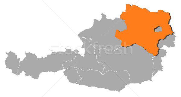 Map of Austria, Lower Austria highlighted Stock photo © Schwabenblitz