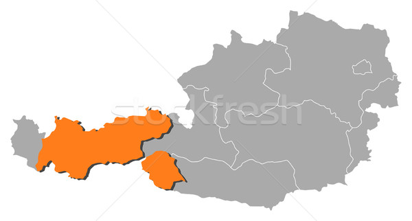 Map of Austria, Tyrol highlighted Stock photo © Schwabenblitz