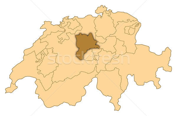 Map of Switzerland, Lucerne highlighted Stock photo © Schwabenblitz